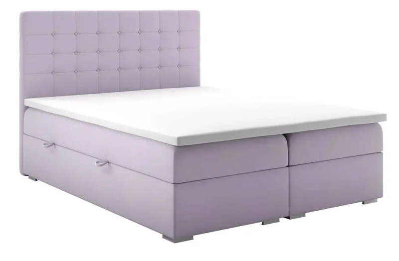 Łóżko kontynentalne Claudia z pojemnikami dwuosobowe tapicerowane