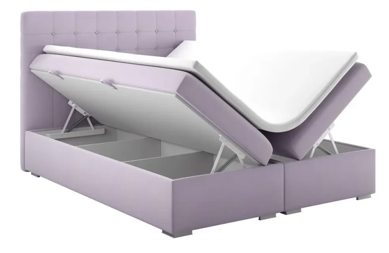 Łóżko kontynentalne Claudia z pojemnikami dwuosobowe tapicerowane