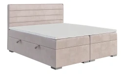Łóżko kontynentalne Benetti z pojemnikami 180x200 dwuosobowe tapicerowane