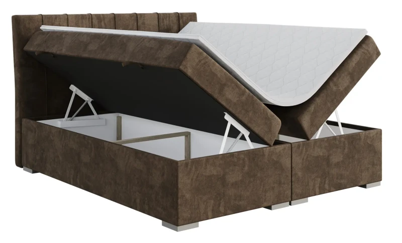 Łóżko kontynentalne Daily z pojemnikami dwuosobowe tapicerowane