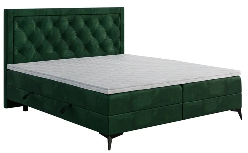 Łóżko kontynentalne Dust z pojemnikami 140x200 dwuosobowe tapicerowane