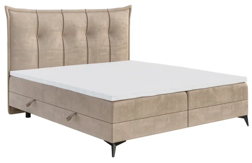 Łóżko kontynentalne Foxy z pojemnikami 120x200 dwuosobowe tapicerowane