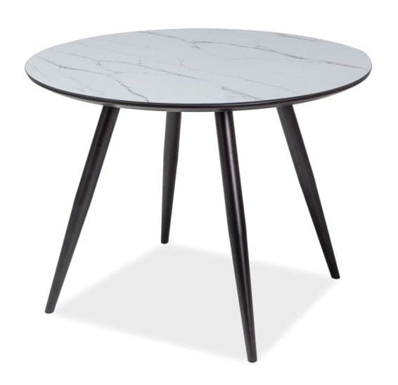 Stół Ideal 100 cm efekt marmuru/czarny