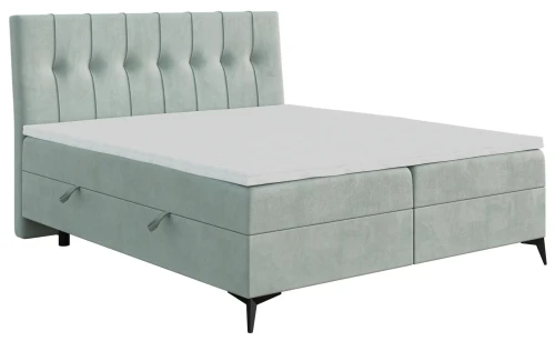 Łóżko kontynentalne do pokoju młodzieżowego Line z pojemnikiem 90x200 jednoosobowe tapicerowane