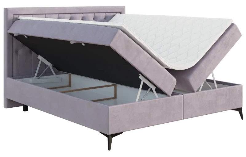 Łóżko kontynentalne Luiza tapicerowane