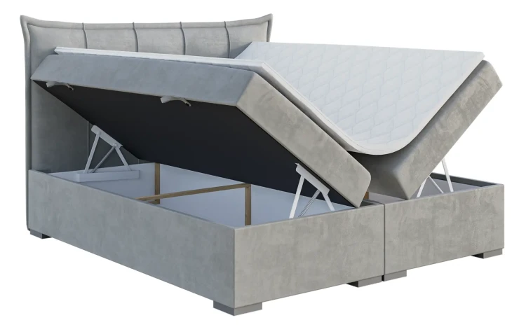 Łóżko kontynentalne Miracle z pojemnikami dwuosobowe tapicerowane