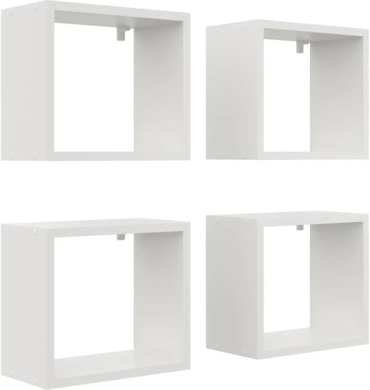 Zestaw 4 półek wiszących Huron biały