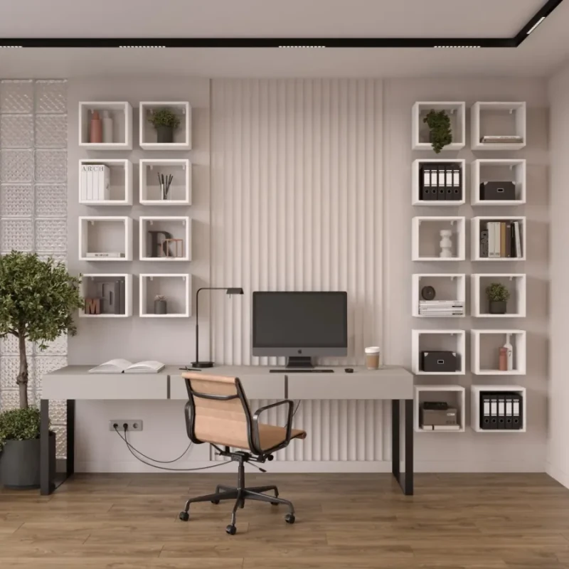 Zestaw 4 półek wiszących Huron biały