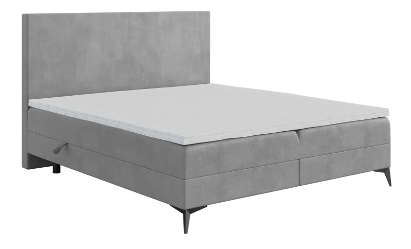 Łóżko kontynentalne Rio z pojemnikami dwuosobowe tapicerowane