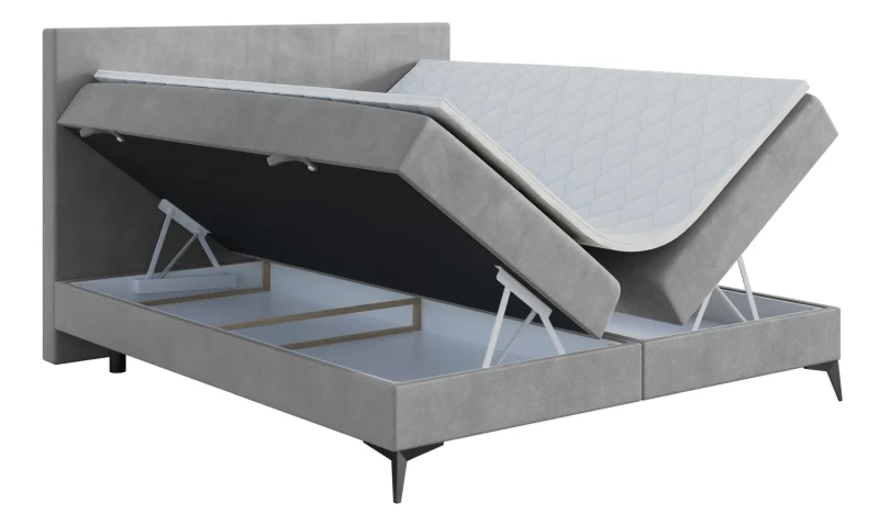 Łóżko kontynentalne Rio z pojemnikami dwuosobowe tapicerowane