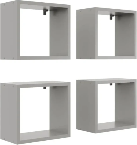 Zestaw 4 półek wiszących Huron szary jasny