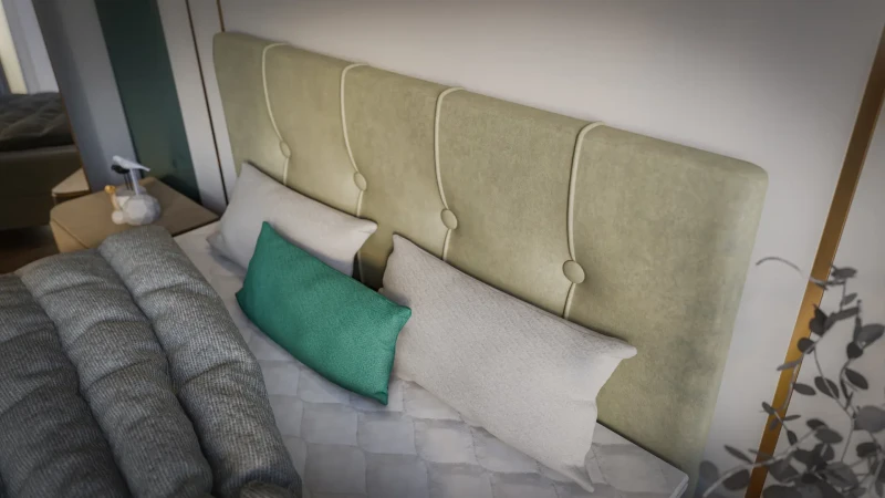 Łóżko kontynentalne Rosa z pojemnikami dwuosobowe tapicerowane