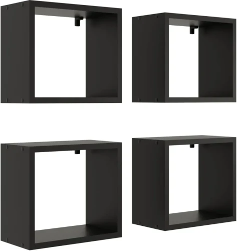 Zestaw 4 półek wiszących Huron czarny