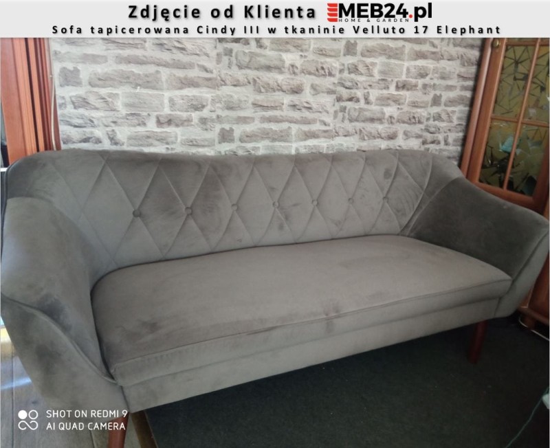 Sofa tapicerowana Cindy III w stylu skandynawskim - zdjęcie od klienta