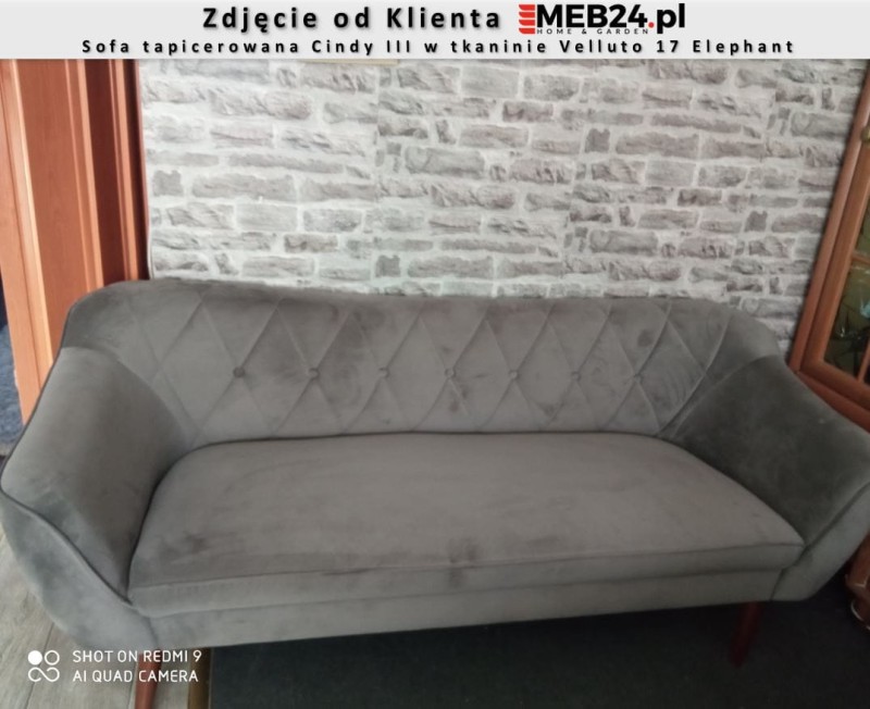 Sofa tapicerowana Cindy III w stylu skandynawskim - zdjęcie od klienta