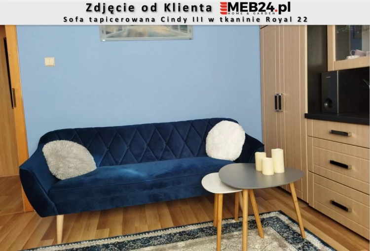 Sofa tapicerowana Cindy III w stylu skandynawskim - zdjęcie od klienta