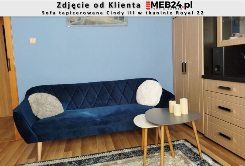 Sofa tapicerowana Cindy III w stylu skandynawskim - zdjęcie od klienta