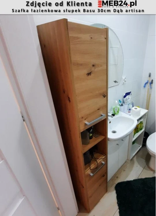Szafka łazienkowa słupek Basu 30cm Dąb artisan - zdjęcie od klienta