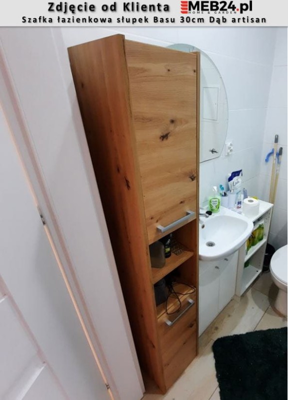 Szafka łazienkowa słupek Basu 30cm Dąb artisan - zdjęcie od klienta