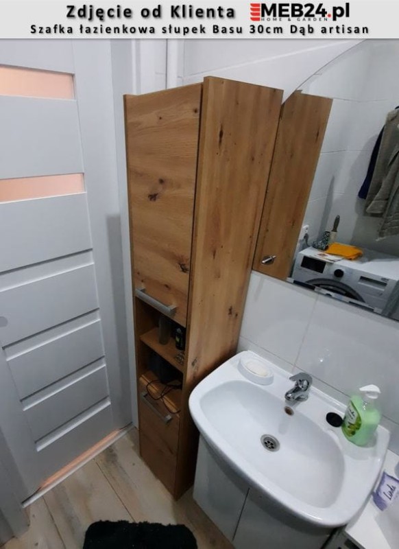 Szafka łazienkowa słupek Basu 30cm Dąb artisan - zdjęcie od klienta
