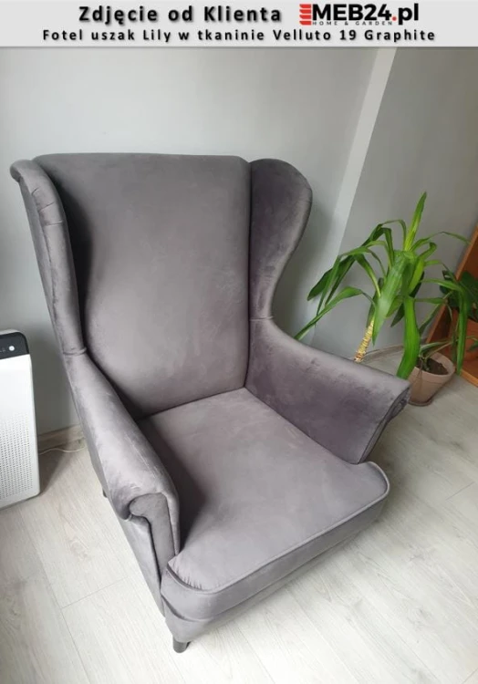 Fotel uszak Lily w stylu skandynawskim - zdjęcie od klienta