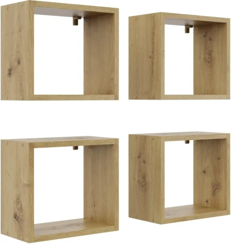 Zestaw 4 półek wiszących Huron wybarwienia drewna