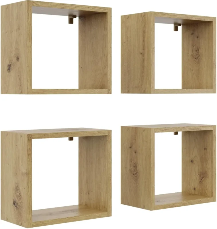 Zestaw 4 półek wiszących Huron dąb artisan