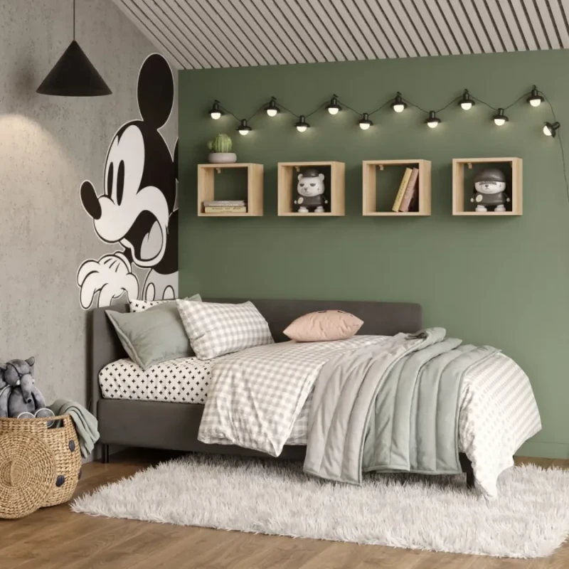 Zestaw 4 półek wiszących Huron dąb sonoma aranżacja