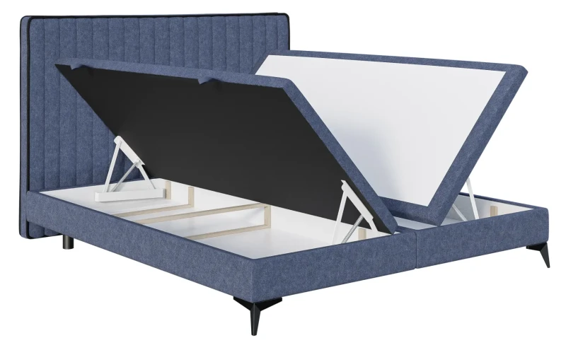 Łóżko kontynentalne Ars z pojemnikami dwuosobowe tapicerowane