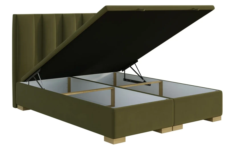 Łóżko Bella z pojemnikami dwuosobowe tapicerowane