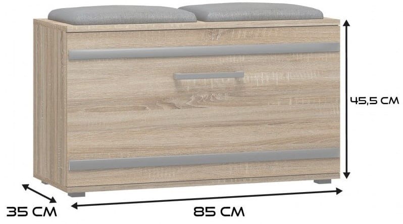 Szafka na buty z siedziskiem Lille Dąb sonoma