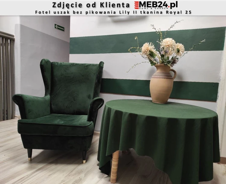Fotel uszak bez pikowania Lily II w stylu skandynawskim - zdjęcie od klienta