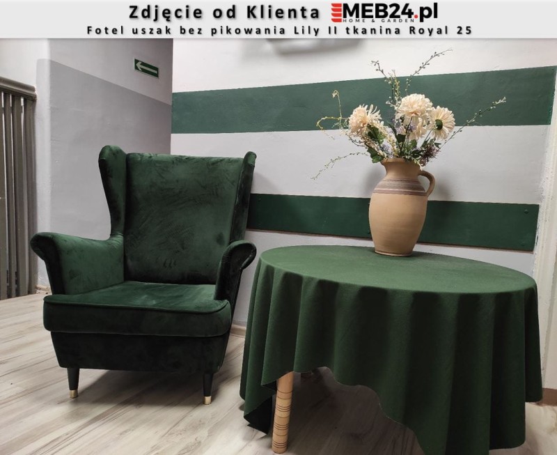 Fotel uszak bez pikowania Lily II w stylu skandynawskim - zdjęcie od klienta