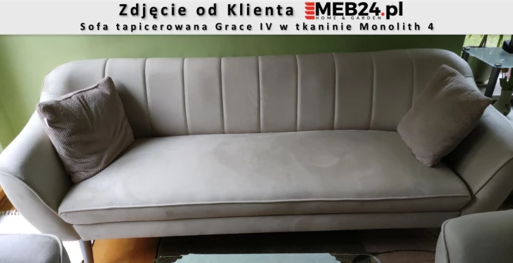 Sofa tapicerowana Grace IV w stylu skandynawskim - zdjęcie od klienta