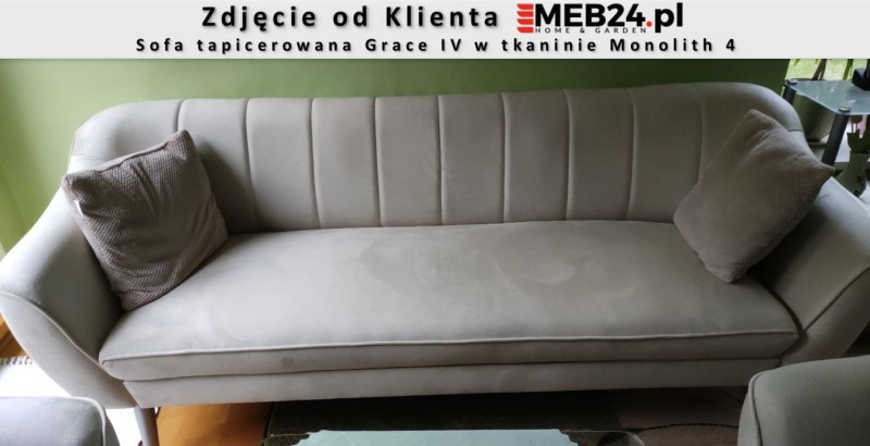 Sofa tapicerowana Grace IV w stylu skandynawskim - zdjęcie od klienta