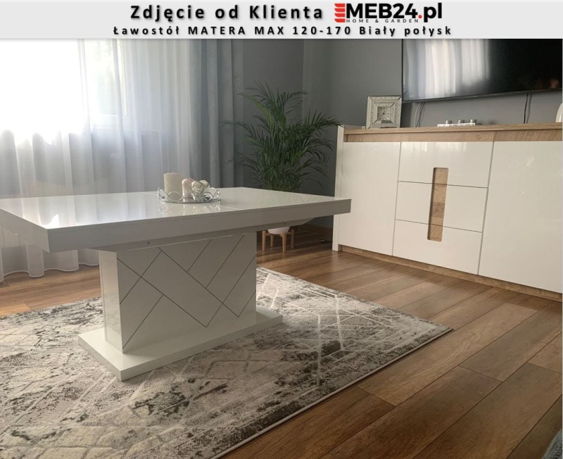Ławostół MATERA MAX 120-170 Biały połysk - zdjęcie od klienta