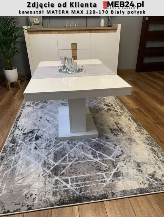 Ławostół MATERA MAX 120-170 Biały połysk - zdjęcie od klienta