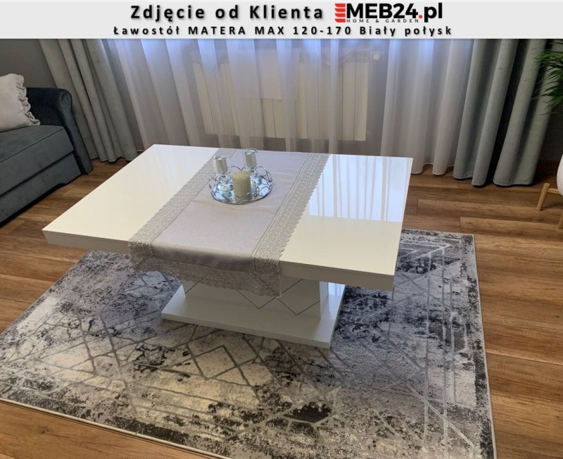 Ławostół MATERA MAX 120-170 Biały połysk - zdjęcie od klienta