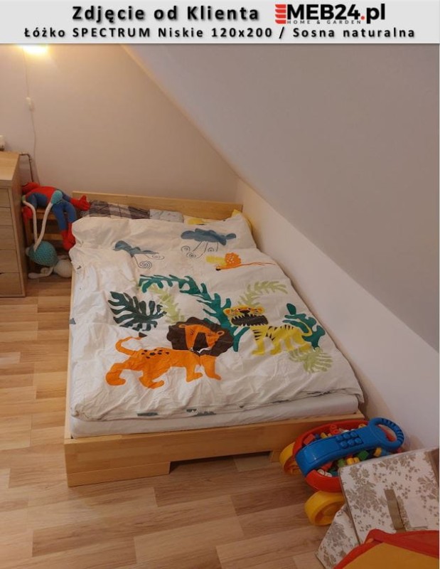 Łóżko drewniane sosnowe SPECTRUM Niskie 120x200 - zdjęcie od klienta