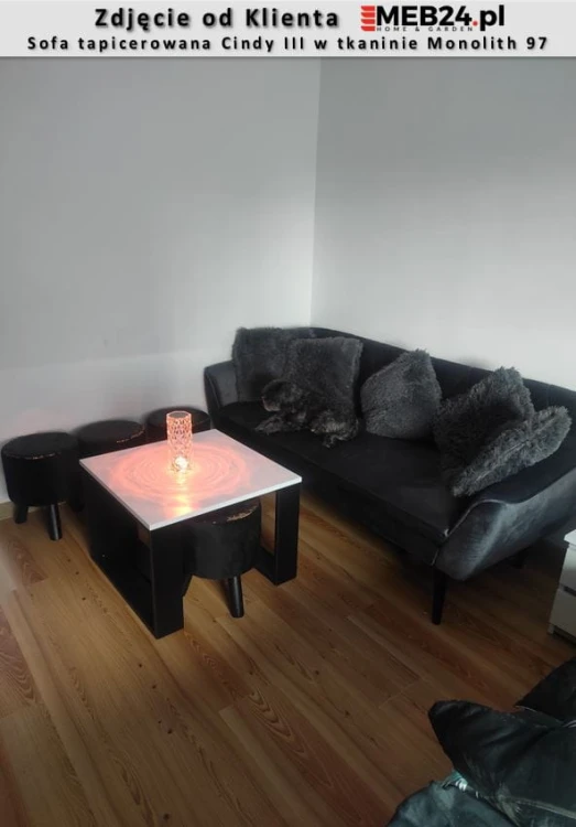 Sofa tapicerowana Cindy III w stylu skandynawskim - zdjęcia od klienta