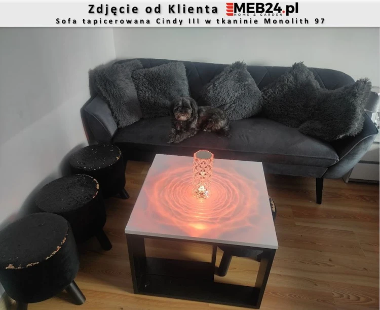 Sofa tapicerowana Cindy III w stylu skandynawskim - zdjęcia od klienta