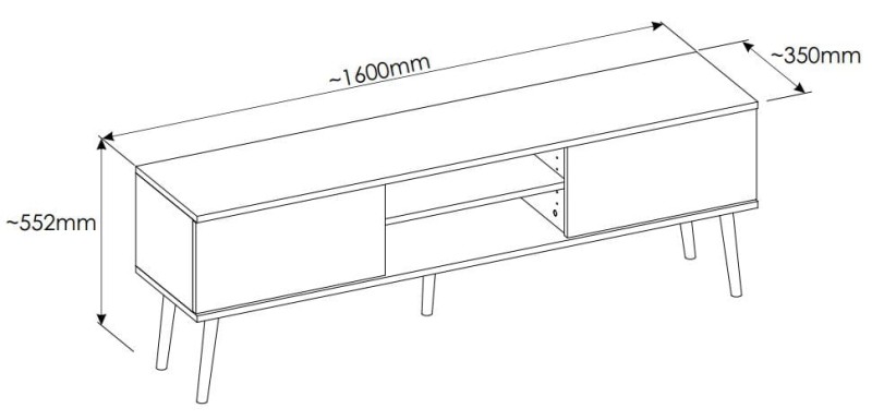 Szafka RTV Toronto 160 cm wymiary