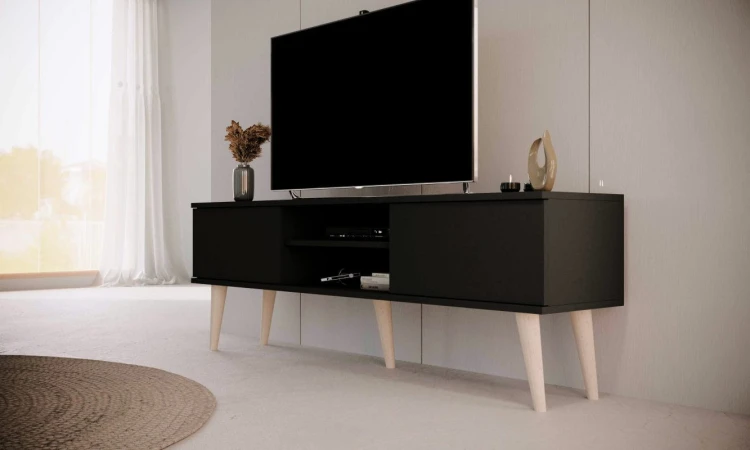 Szafka RTV Toronto 160 cm | Czarny