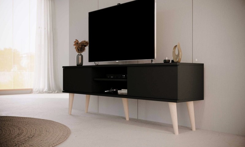 Szafka RTV Toronto 160 cm | Czarny