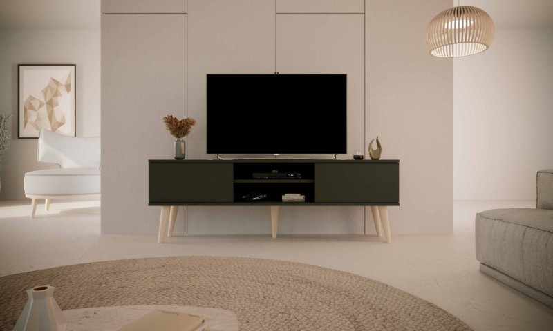 Szafka RTV Toronto 160 cm | Czarny
