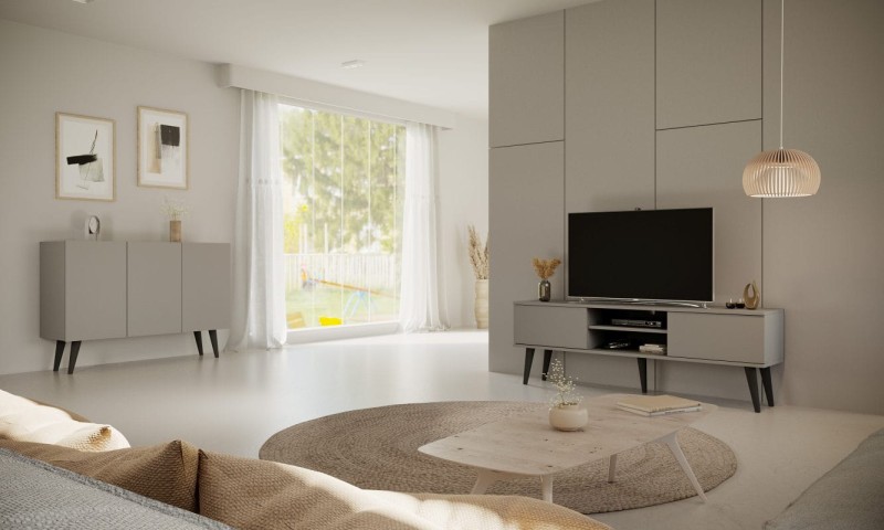 Szafka RTV Toronto 160 cm | Szary chinchilla