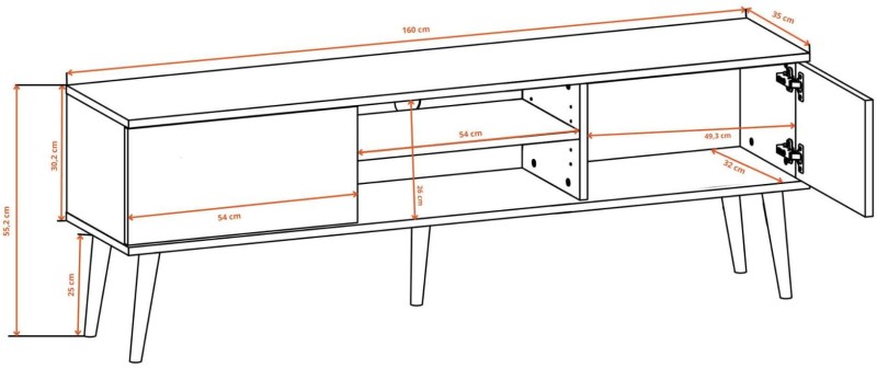 Szafka RTV Toronto 160 cm | Dąb artisan