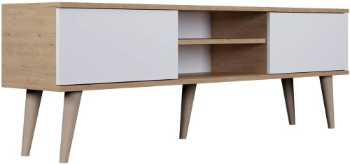 Szafka RTV Toronto 160 cm | Dąb artisan + biały