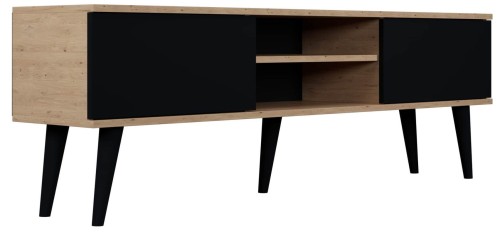 Szafka RTV Toronto 160 cm | Dąb artisan + czarny