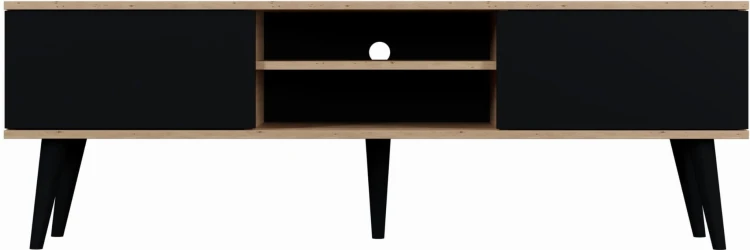 Szafka RTV Toronto 160 cm | Dąb artisan + czarny